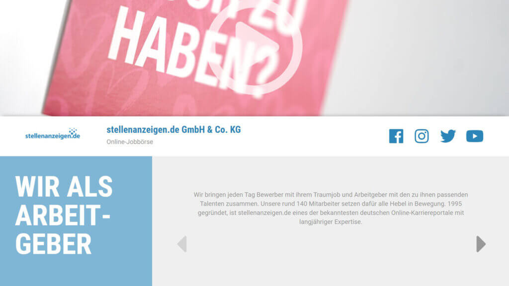 Arbeitgeberprofil stellenanzeigen.de