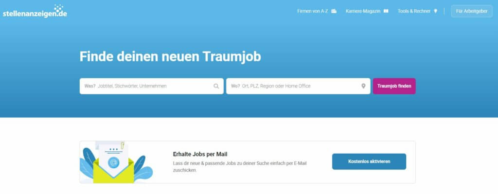 Einfach bei Jobs per Mail anmelden